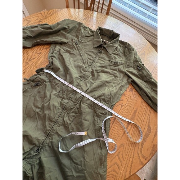 Olive Military Flight Suit Coveralls Medium-Long Measurements Photos Drop Seat - Picture 5 of 10